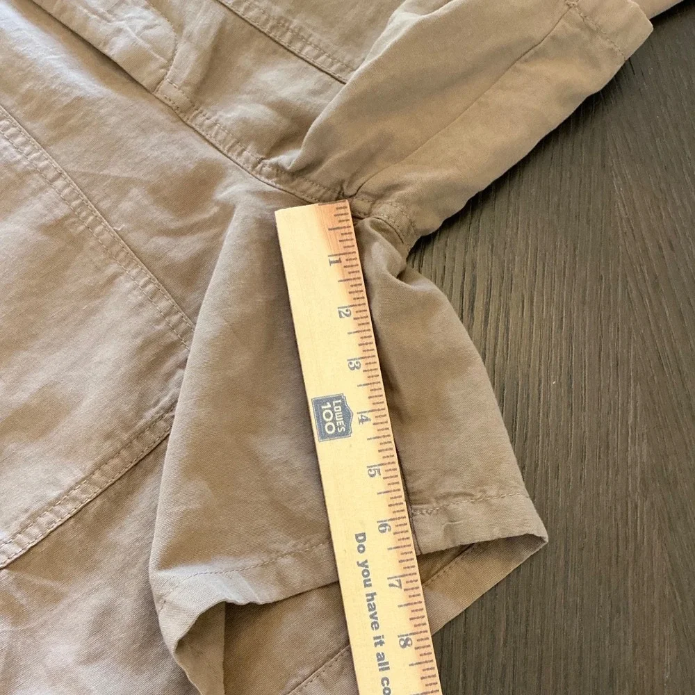 Zara Mens Tan‎ Linen Blend Utility Shorts Khaki Size 30 6861/162/183/38